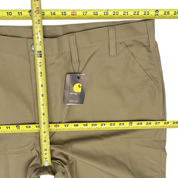 NEW Carhartt Men's Rugged Flex Relaxed Fit Canvas Work Pants Tan 48x32 - Picture 9 of 11